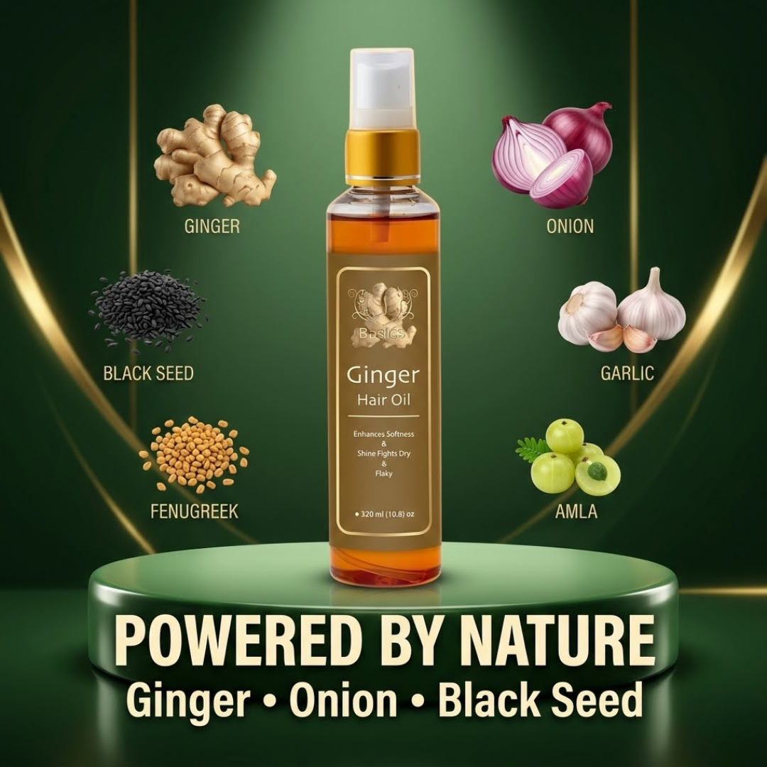 SL Basics Ginger Oil & Shampoo Duo - Reduces Hair Fall, Dandruff & Makes Hair Thicker and Softer
