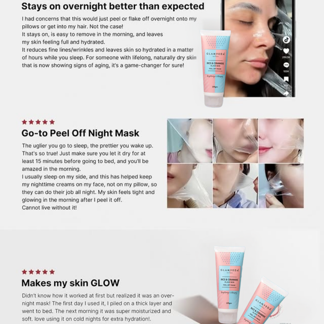 Rice & Ceramide Peel off Mask - Hydrated, Brightening, Clear & Glass Skin
