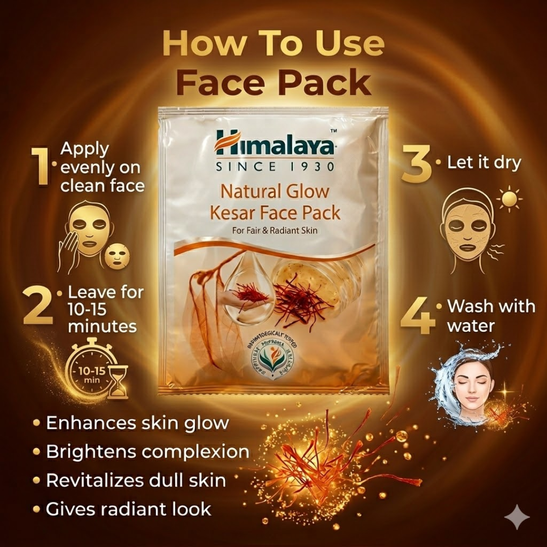 Himalaya Natural Glow Skincare Bundle | Neam Scrub, Nose Strips, Orange Mask & Kesar Face Pack | 5-Step Deep Pore Cleansing