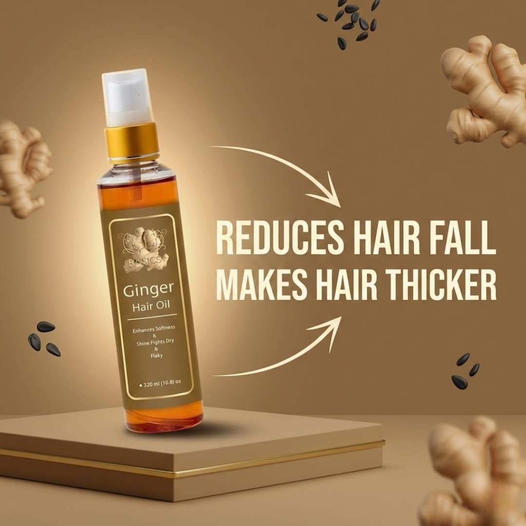 SL Basics Ginger Oil & Shampoo Duo - Reduces Hair Fall, Dandruff & Makes Hair Thicker and Softer
