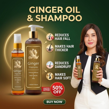 SL Basics Ginger Oil & Shampoo Duo - Reduces Hair Fall, Dandruff & Makes Hair Thicker and Softer