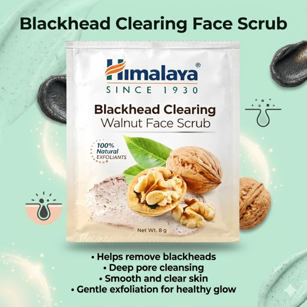 Himalaya Natural Glow Skincare Bundle | Neam Scrub, Nose Strips, Orange Mask & Kesar Face Pack | 5-Step Deep Pore Cleansing