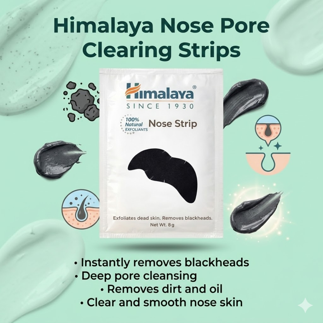 Himalaya Natural Glow Skincare Bundle | Neam Scrub, Nose Strips, Orange Mask & Kesar Face Pack | 5-Step Deep Pore Cleansing