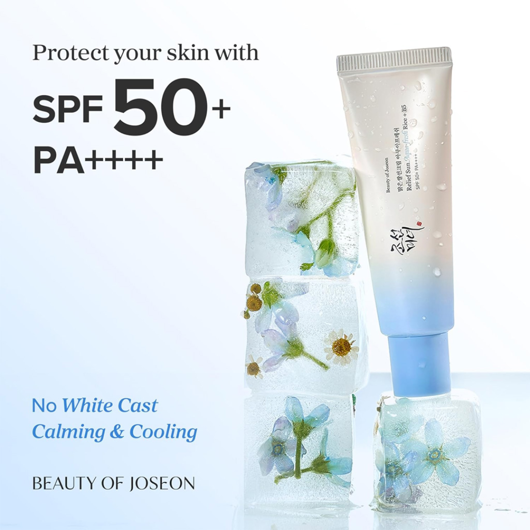 Beauty of Joseon Relief Sun Aqua-Fresh Rice + B5 Sunscreen | SPF50+ PA++++ Lightweight UV Protection | Deep Hydration, Calming & No White Cast