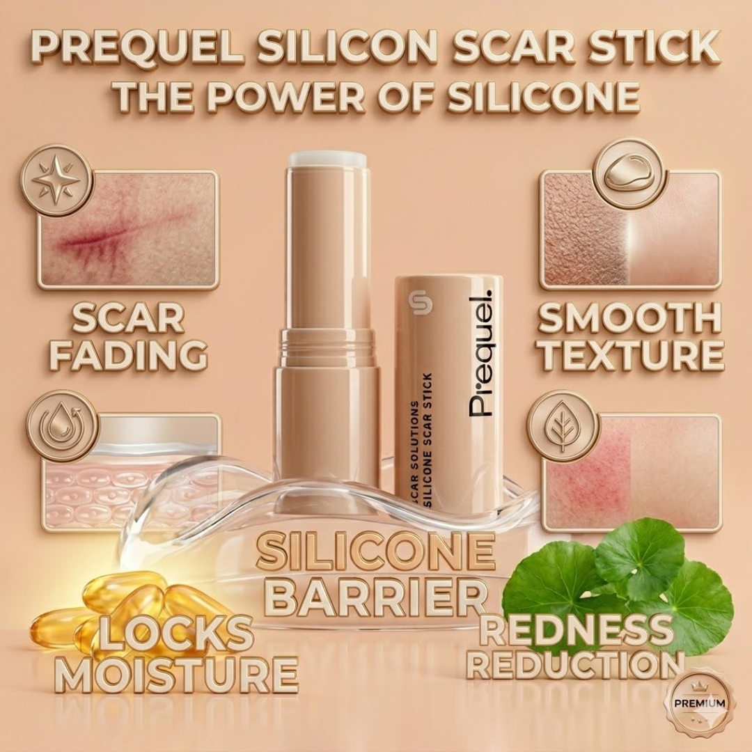 Prequel Silicone Scar Stick | Reduces Scars, Stretch Marks & Warts with Onion Extract + Centella Asiatica + Vitamin E | Smooth & Even Skin