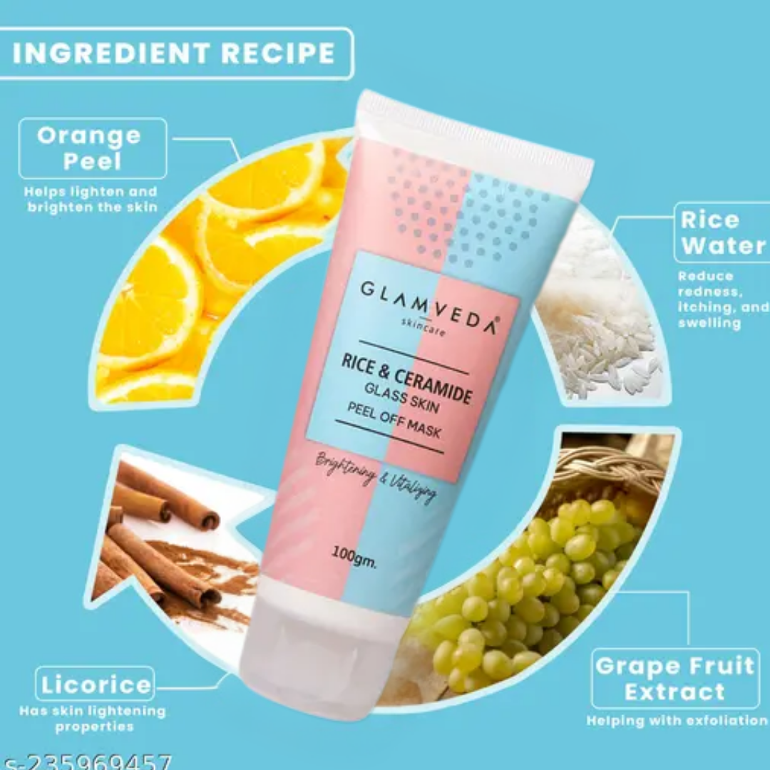 Rice & Ceramide Peel off Mask - Hydrated, Brightening, Clear & Glass Skin