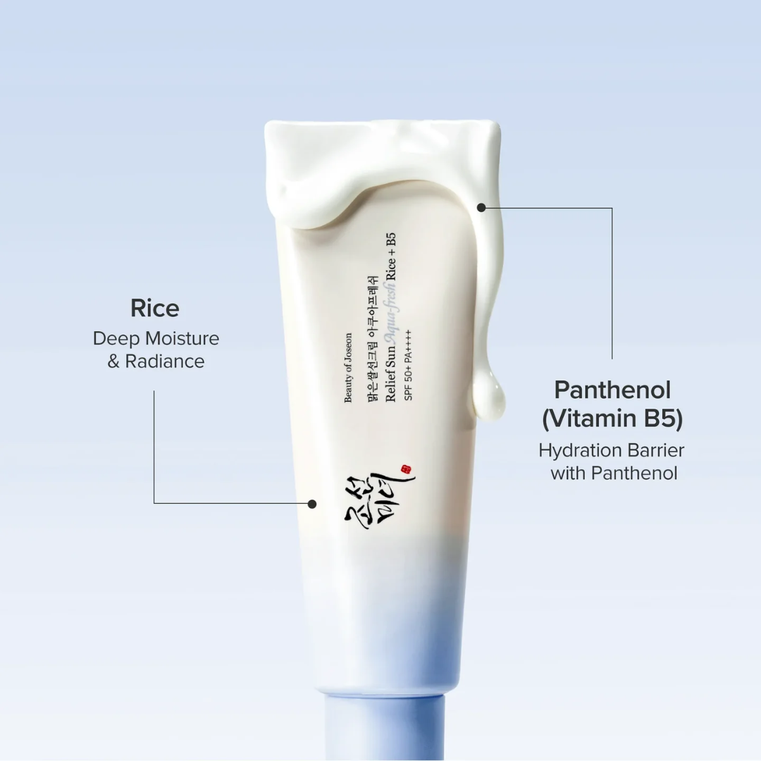 Beauty of Joseon Relief Sun Aqua-Fresh Rice + B5 Sunscreen | SPF50+ PA++++ Lightweight UV Protection | Deep Hydration, Calming & No White Cast