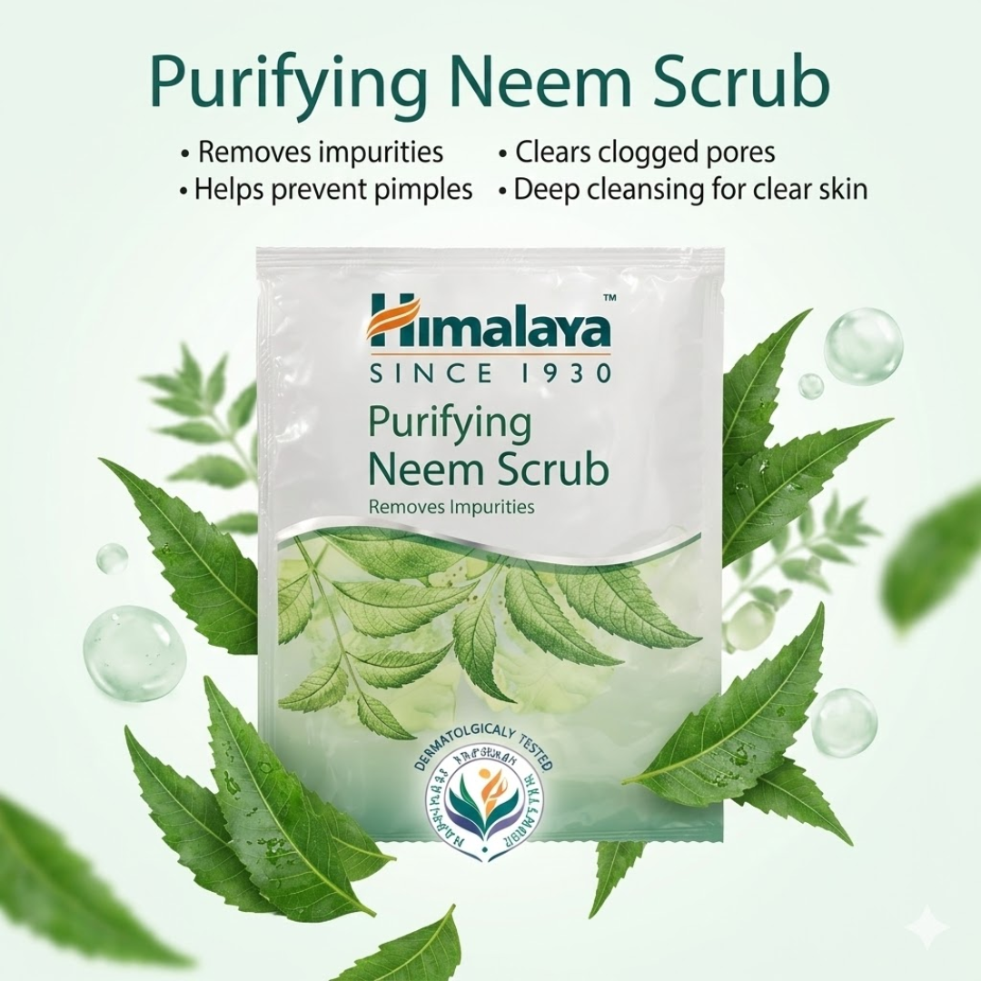 Himalaya Natural Glow Skincare Bundle | Neam Scrub, Nose Strips, Orange Mask & Kesar Face Pack | 5-Step Deep Pore Cleansing