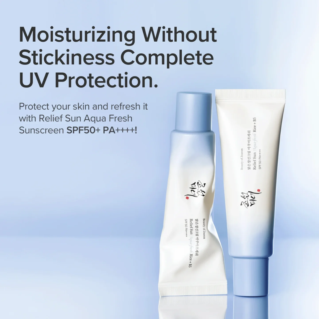 Beauty of Joseon Relief Sun Aqua-Fresh Rice + B5 Sunscreen | SPF50+ PA++++ Lightweight UV Protection | Deep Hydration, Calming & No White Cast