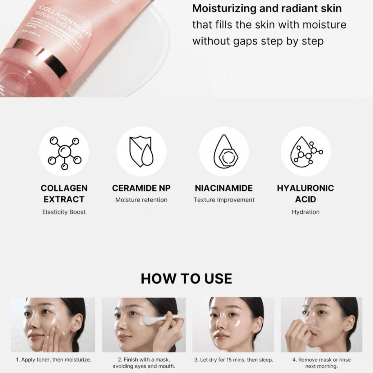 Medicube Collagen Overnight Peel-Off Mask – Firming, Hydrating & Brightening Korean Skincare